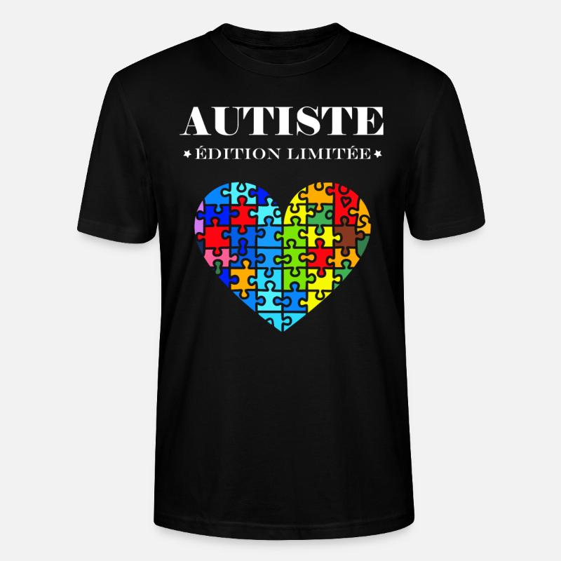 sensibilisation a l'autisme autiste - T-shirt bio CRAFTER Stanley Stella Unisexe - noir