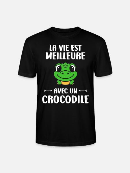 Humour Crocodile - T-shirt bio CRAFTER Stanley Stella Unisexe - noir