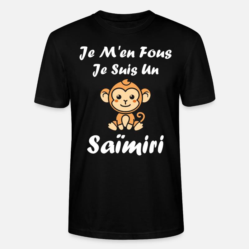 Singe Saïmiri - T-shirt bio CRAFTER Stanley Stella Unisexe - noir