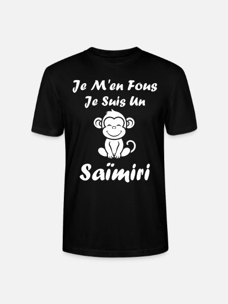 Singe Saïmiri - T-shirt bio CRAFTER Stanley Stella Unisexe - noir