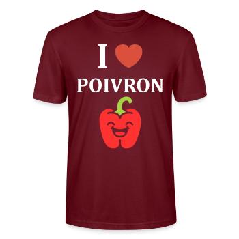 Humour poivron - T-shirt bio CRAFTER Stanley Stella Unisexe - bordeaux - Devant - Alina (178cm) & Michal (187cm)