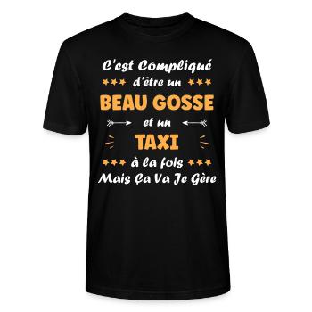 taxi - T-shirt bio CRAFTER Stanley Stella Unisexe - noir - Devant - Alina (178cm) & Michal (187cm)