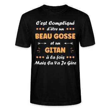 gitan - T-shirt bio CRAFTER Stanley Stella Unisexe - noir - Devant - Alina (178cm) & Michal (187cm)