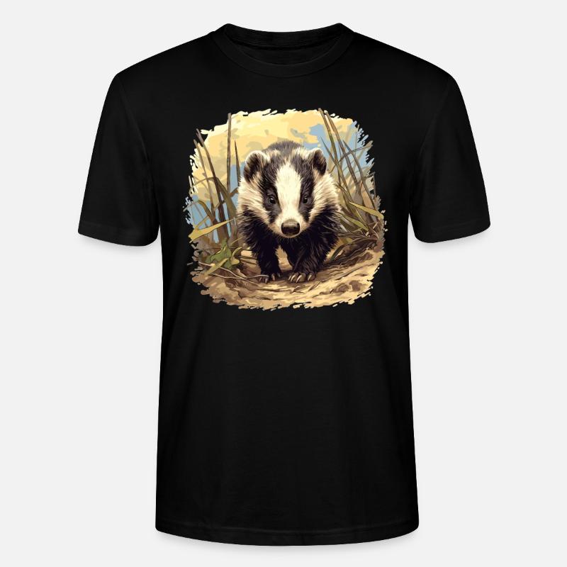Blaireau Dachse Dachs - T-shirt bio CRAFTER Stanley Stella Unisexe - noir
