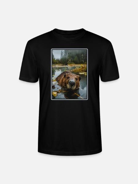 Beaver Biber - Stanley/Stella Unisex Bio-T-Shirt CRAFTER - Schwarz
