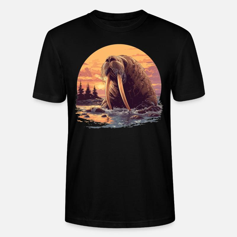 Morse Walrosse Walross - T-shirt bio CRAFTER Stanley Stella Unisexe - noir