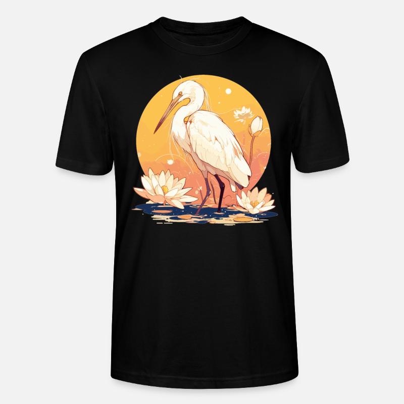 Héron Reiher - T-shirt bio CRAFTER Stanley Stella Unisexe - noir
