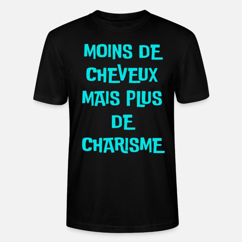 moins de cheveux, plus de charisme - T-shirt bio CRAFTER Stanley Stella Unisexe - noir