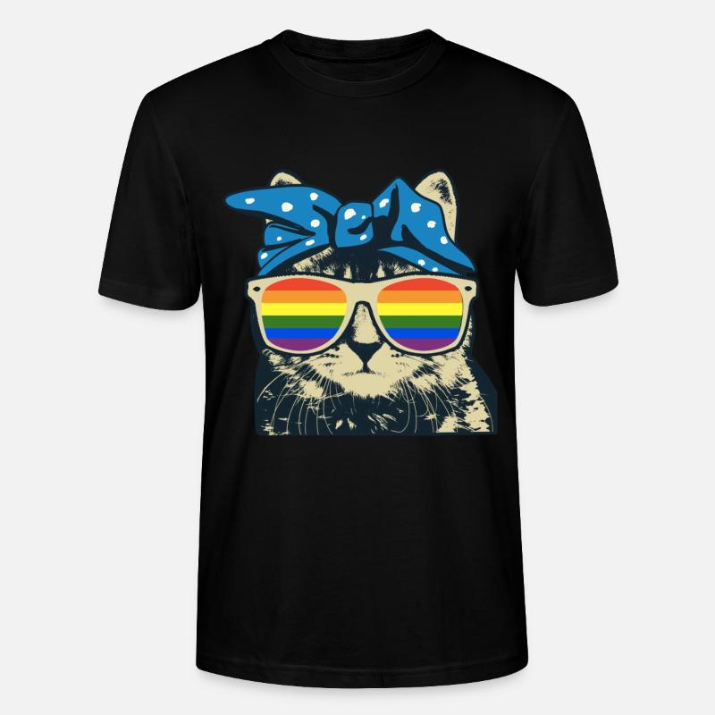 Arc en ciel de chat - T-shirt bio CRAFTER Stanley Stella Unisexe - noir