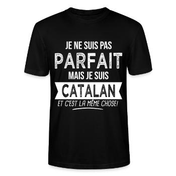 parfait je suis Catalan Humour catalane - T-shirt bio CRAFTER Stanley Stella Unisexe - noir - Devant - Alina (178cm) & Michal (187cm)