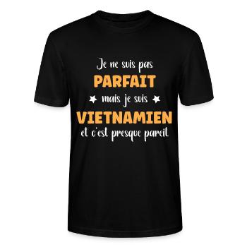 Parfait Vietnamien - T-shirt bio CRAFTER Stanley Stella Unisexe - noir - Devant - Alina (178cm) & Michal (187cm)