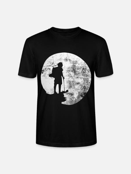 Moon - Hiking - (12) - Stanley/Stella CRAFTER Unisex Organic T-Shirt - black