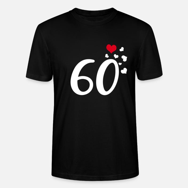 60e anniversaire coeurs 60 - T-shirt bio CRAFTER Stanley Stella Unisexe - noir