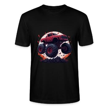 Monster truck - T-shirt bio CRAFTER Stanley Stella Unisexe - noir - Devant - Alina (178cm) & Michal (187cm)