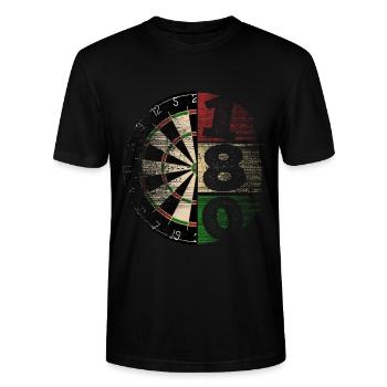 Darts - Dartscheibe - 180 - Dartspieler - Stanley/Stella Unisex Bio-T-Shirt CRAFTER - Schwarz - Vorne - Alina (178cm) & Michal (187cm)