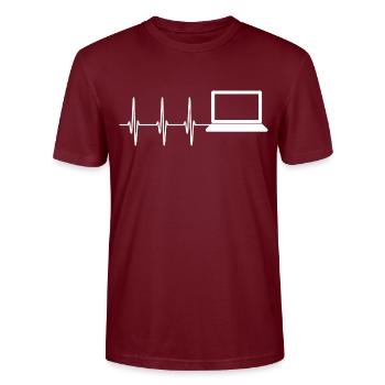 Cardio-informaticien Ordinateur portable - T-shirt bio CRAFTER Stanley Stella Unisexe - bordeaux - Devant - Alina (178cm) & Michal (187cm)