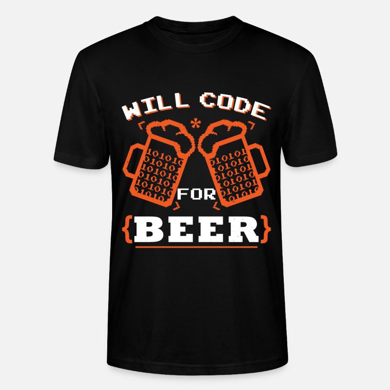 Will Code für Bier - Stanley/Stella Unisex Bio-T-Shirt CRAFTER - Schwarz