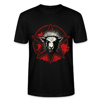 Schwarzes Schaf Anarchist Revolution Widerstand - Stanley/Stella Unisex Bio-T-Shirt CRAFTER - Schwarz - Vorne - Alina (178cm) & Michal (187cm)