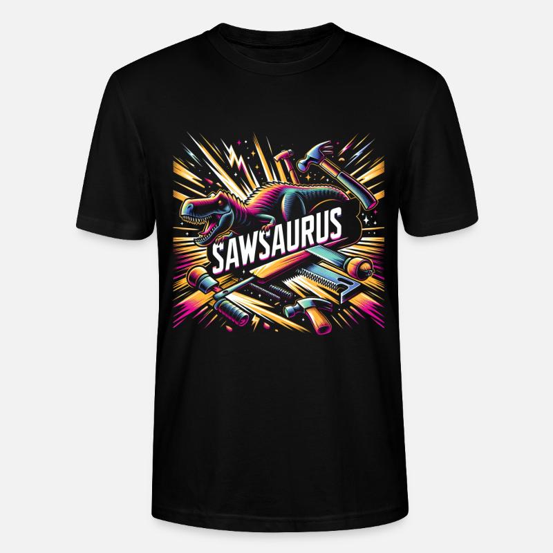 Sawsaurus 7 - Stanley/Stella Unisex Bio-T-Shirt CRAFTER - Schwarz
