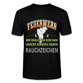 Feuerwehr für den Feuerwehrmann lustige Sprüche - Stanley/Stella Unisex Bio-T-Shirt CRAFTER - Schwarz - Vorne - Alina (178cm) & Michal (187cm)