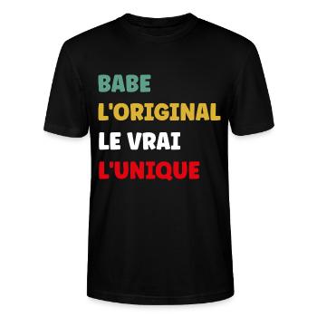 Babe - T-shirt bio CRAFTER Stanley Stella Unisexe - noir - Devant - Alina (178cm) & Michal (187cm)