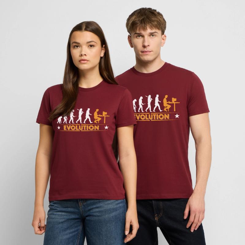 Computer Nerd Evolution - orange/weiss Stanley/Stella Unisex Bio-T-Shirt CRAFTER