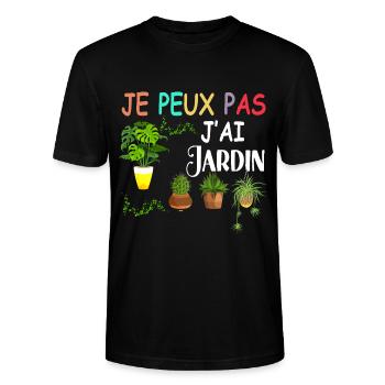 Jardin jardinerie, jardinage, jardinier - T-shirt bio CRAFTER Stanley Stella Unisexe - noir - Devant - Alina (178cm) & Michal (187cm)