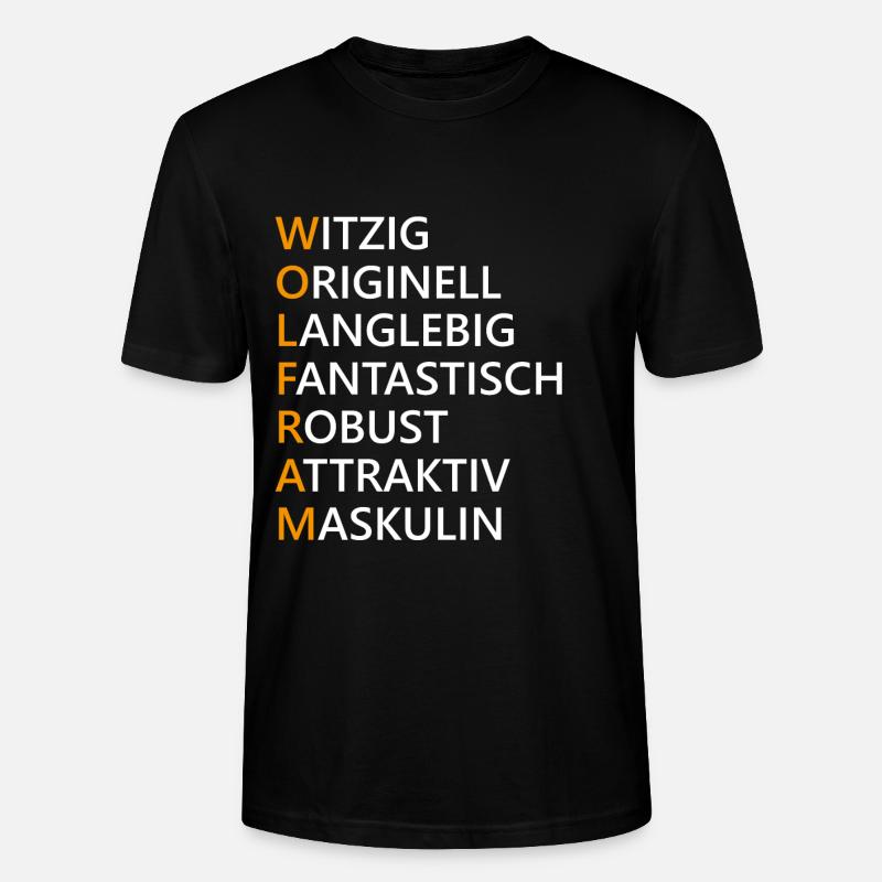 Wolfram Name Geschenk - Stanley/Stella Unisex Bio-T-Shirt CRAFTER - Schwarz