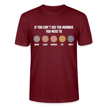 Ishihara Numbers - Fête - T-shirt bio CRAFTER Stanley Stella Unisexe - bordeaux - Devant - Alina (178cm) & Michal (187cm)