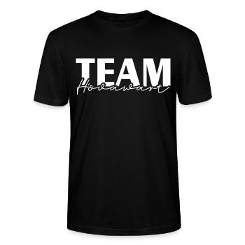 TEAM HOVAWART Wilsigns IGP Hundesport Hunde - Stanley/Stella Unisex Bio-T-Shirt CRAFTER - Schwarz - Vorne - Alina (178cm) & Michal (187cm)