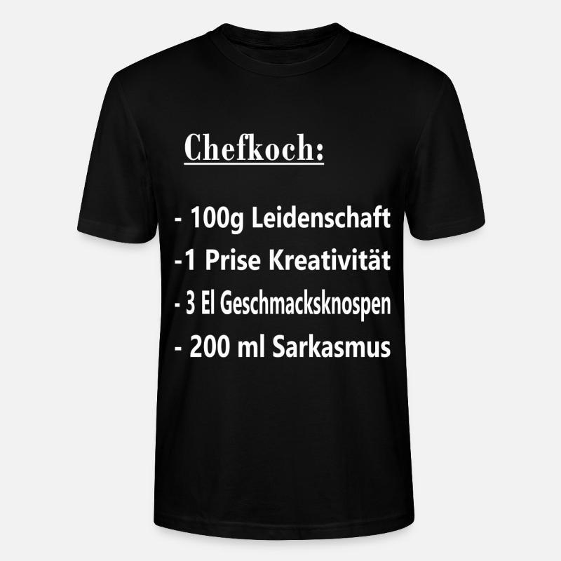 Koch Chefkoch Küchenchef Rezept Spruch - Stanley/Stella Unisex Bio-T-Shirt CRAFTER - Schwarz