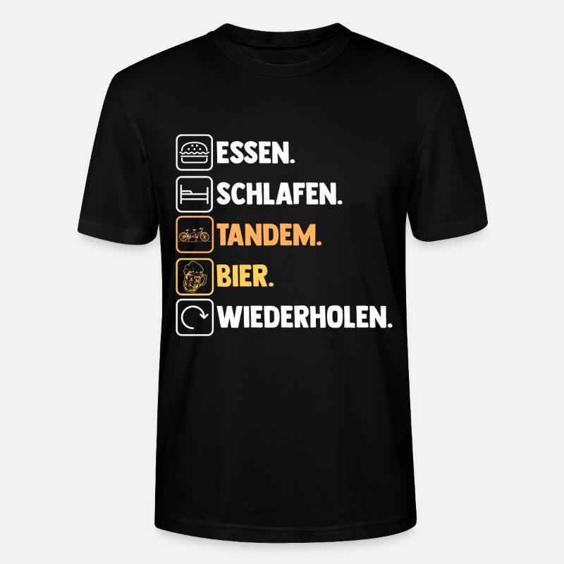 Fahrrad Radfahrer Bier Tandem - Stanley/Stella Unisex Bio-T-Shirt CRAFTER - Schwarz