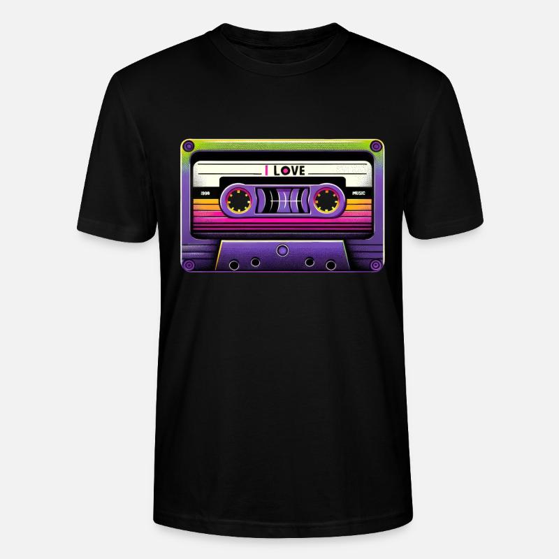 Neon Retro Mixtape - Stanley/Stella Unisex Bio-T-Shirt CRAFTER - Schwarz
