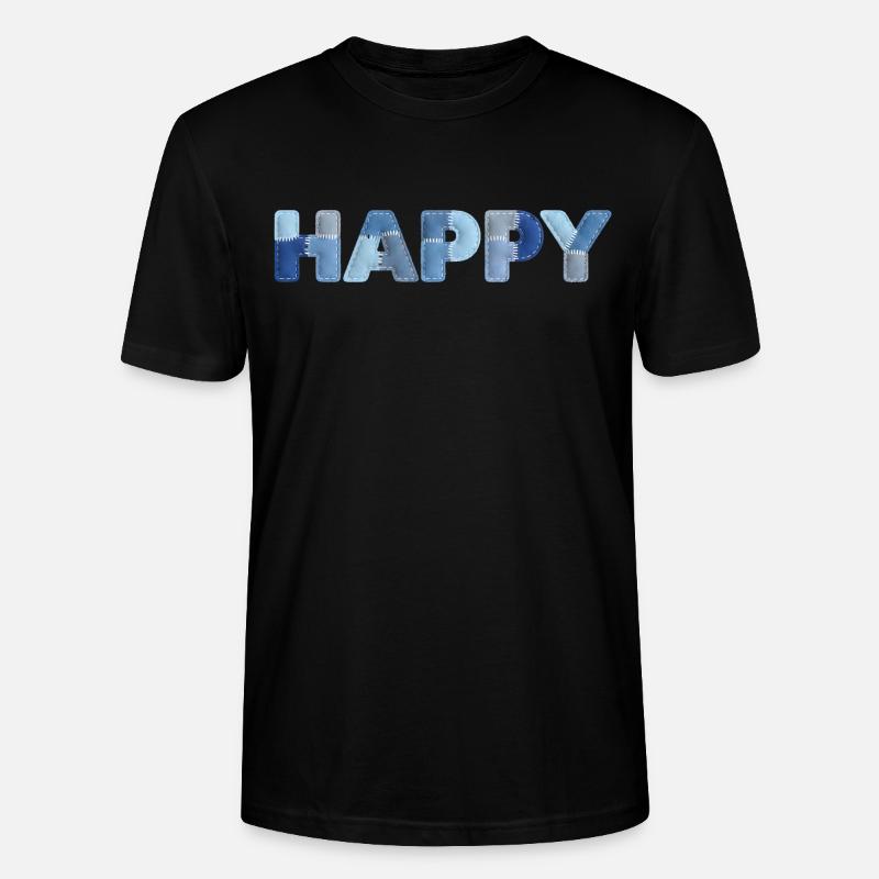 HAPPY Denim Patchwork neuer Trend - Stanley/Stella Unisex Bio-T-Shirt CRAFTER - Schwarz