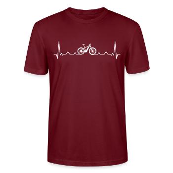Vélo électrique Heartbeat - T-shirt bio CRAFTER Stanley Stella Unisexe - bordeaux - Devant - Alina (178cm) & Michal (187cm)