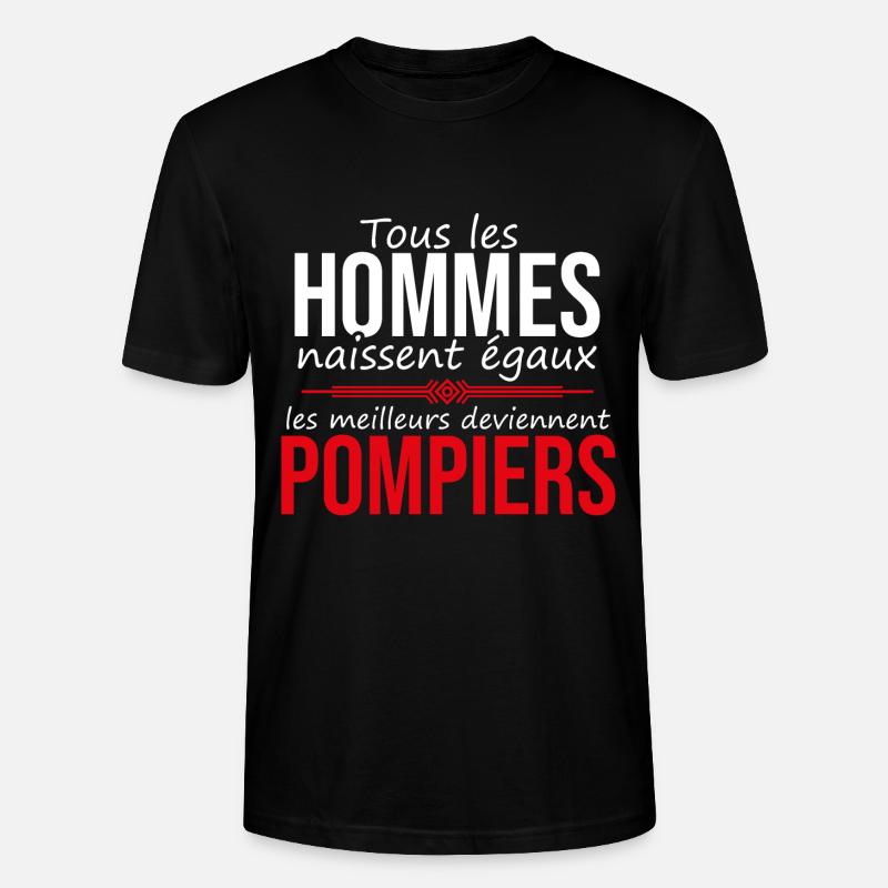 Les meilleurs deviennent pompiers - T-shirt bio CRAFTER Stanley Stella Unisexe - noir