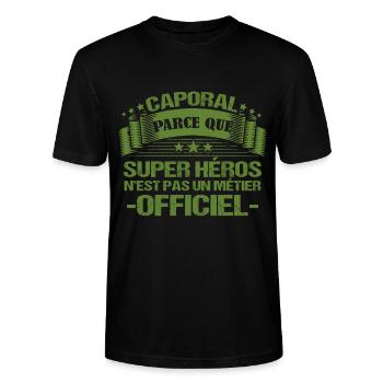 Caporal cadeau drôle militaire armée - T-shirt bio CRAFTER Stanley Stella Unisexe - noir - Devant - Alina (178cm) & Michal (187cm)