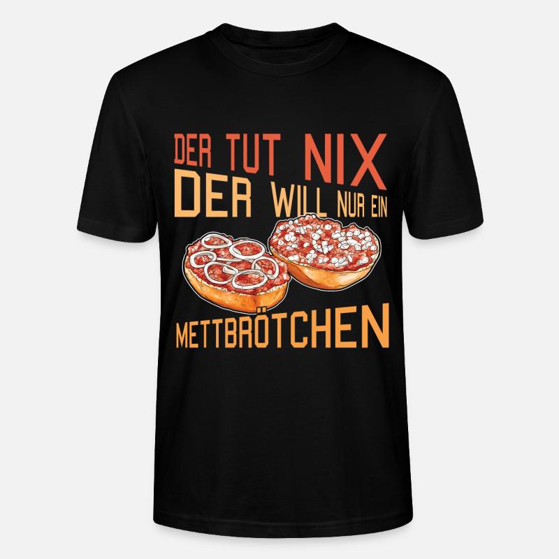 Mettbrötchen Mett Hackfleisch Hackepeter - Stanley/Stella Unisex Bio-T-Shirt CRAFTER - Schwarz