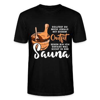 Sauna Saunameister Saunieren - Stanley/Stella Unisex Bio-T-Shirt CRAFTER - Schwarz - Vorne - Alina (178cm) & Michal (187cm)