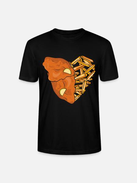 Schnitzel und Pommes Herz - Stanley/Stella Unisex Bio-T-Shirt CRAFTER - Schwarz