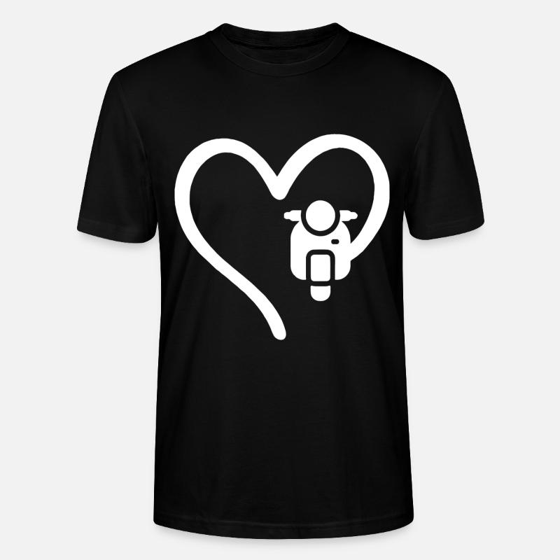 Motorroller Herz Scooter - Stanley/Stella Unisex Bio-T-Shirt CRAFTER - Schwarz