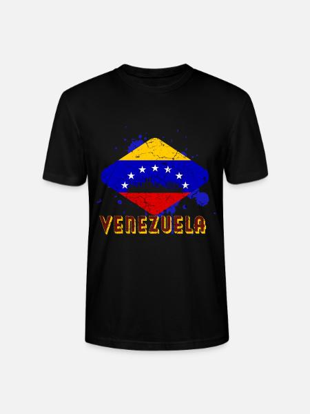 Venezuela Flag - Stanley/Stella CRAFTER Unisex Organic T-Shirt - black