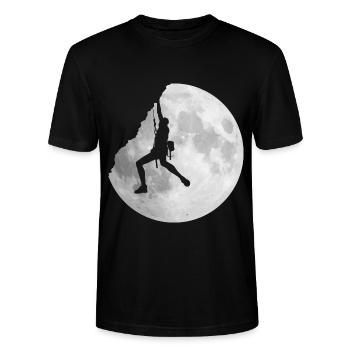 Mondschein-Klettergeschenk Kletterer - Stanley/Stella Unisex Bio-T-Shirt CRAFTER - Schwarz - Vorne - Alina (178cm) & Michal (187cm)