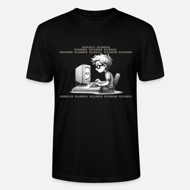 we are both nerds ! 42 - Stanley/Stella Unisex Bio-T-Shirt CRAFTER - Schwarz