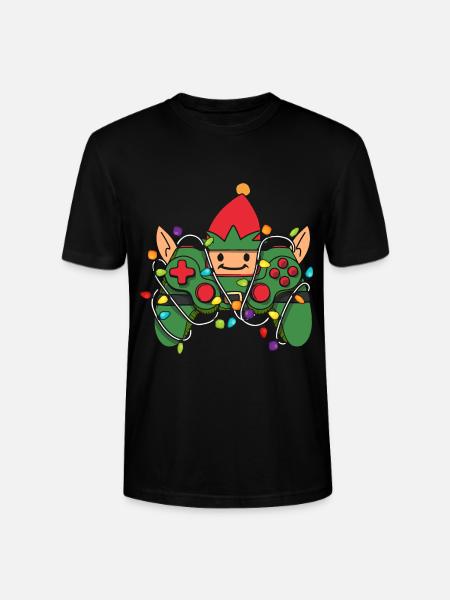 Christmas Gaming Controller - Stanley/Stella CRAFTER Unisex Organic T-Shirt - black