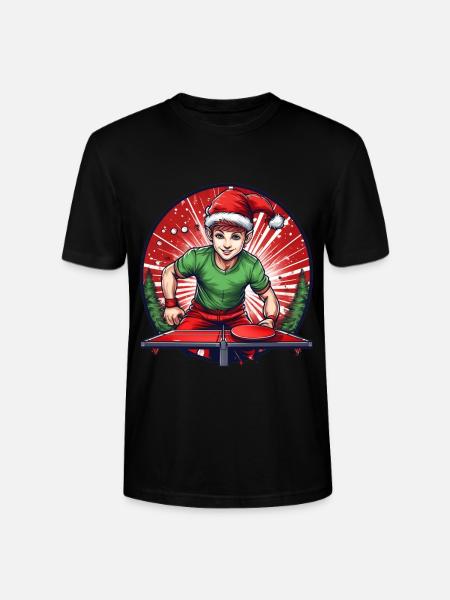 Christmas Elf Ping Pong - Stanley/Stella CRAFTER Unisex Organic T-Shirt - black