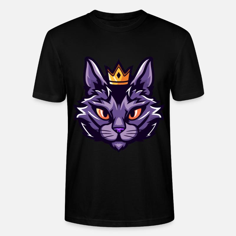 Katze Symbol Krone - Stanley/Stella Unisex Bio-T-Shirt CRAFTER - Schwarz