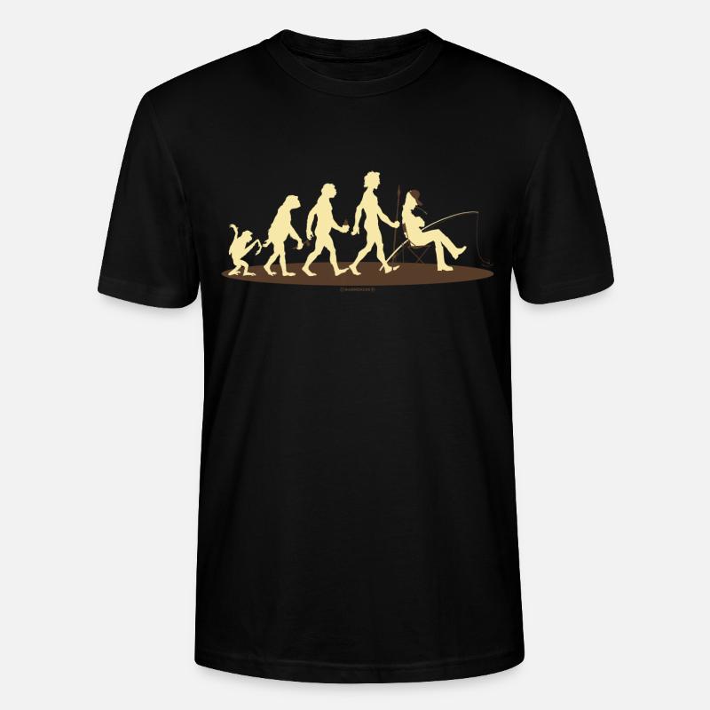FUN - Evolution Angler - Geschenk - Bestseller - Stanley/Stella Unisex Bio-T-Shirt CRAFTER - Schwarz