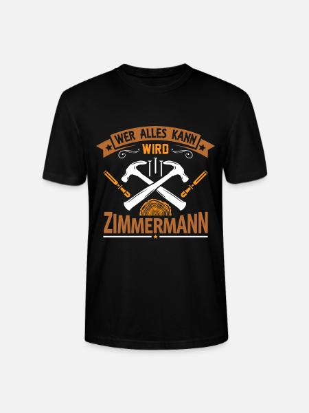 Zimmermann Zimmerer Holzbau Handwerker - Stanley/Stella Unisex Bio-T-Shirt CRAFTER - Schwarz