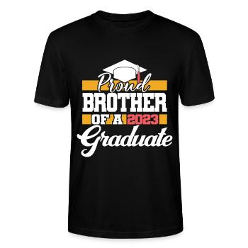 Fier frère d’un cadeau de fin d’études supérieures en 2023 - T-shirt bio CRAFTER Stanley Stella Unisexe - noir - Devant - Alina (178cm) & Michal (187cm)